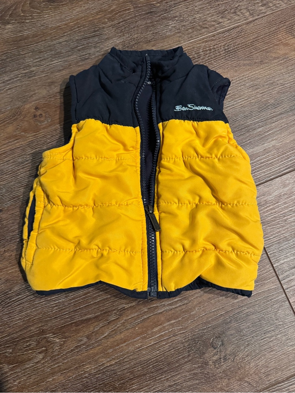 Baby Ben Sherman Yellow and Blue Kids Puffer Gilet Vest 12 month